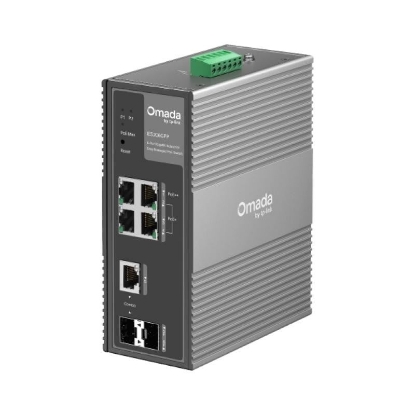 Imagine Switch Industrial Easy Managed, 6 porturi:4× Gigabit RJ45 Ports (1× PoE++, 3× PoE+), 1× Gigabit Combo RJ45/SFP Slot, 1× Gigabit SFP Slot, capacitate switch 12 Gbps