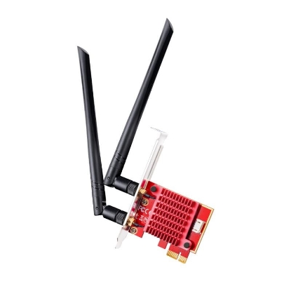 Imagine CUDY 5400Mbps Wi-Fi 6E / Bluetooth 5.2 PCI Express Adapter with Heatsink, Intel AX210 module,2T2R, 2402Mbps at 5GHz/6Ghz + 574Mbps at 2.4GHz, 802.11ax/ac/a/b/g/n, 2 detachable antennas, V2
