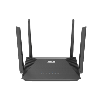 Imagine ASUS ROUTER AX1800 DUAL-BAND  WI-FI 6 RT-AX52 PRO, Standarde wireless: IEEE 802.11a, IEEE 802.11b, IEEE 802.11g, WiFi 4 (802.11n), WiFi 5 (802.11ac), WiFi 6 (802.11ax), IPv4, IPv6, AX1800: 5 GHZ 1201 Mbps+ 2.4GHZ 574 Mbps, 4 x antene externe, Procesor: 1.3GHz dual-core, Memorie: 128 MB Flash, 256 MB
