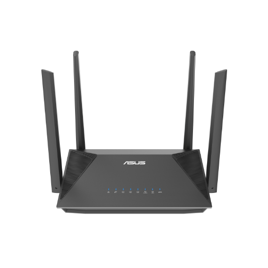 Imagine ASUS ROUTER AX1800 DUAL-BAND  WI-FI 6 RT-AX52 PRO, Standarde wireless: IEEE 802.11a, IEEE 802.11b, IEEE 802.11g, WiFi 4 (802.11n), WiFi 5 (802.11ac), WiFi 6 (802.11ax), IPv4, IPv6, AX1800: 5 GHZ 1201 Mbps+ 2.4GHZ 574 Mbps, 4 x antene externe, Procesor: 1.3GHz dual-core, Memorie: 128 MB Flash, 256 MB