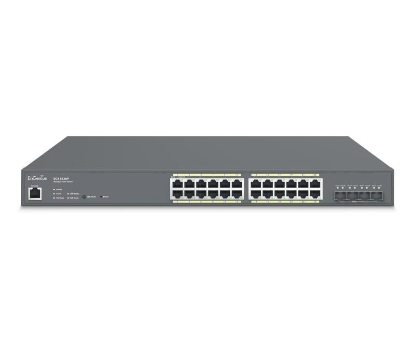Imagine EnGenius Managed / stand-alone 19i 24xGbE + 4x10Gb SFP+, L2+, 240W Cloud Switch (PoE+) with 4x SFP+, 24-Port GbE PoE.af/at(+) 240W 4x10Gb SFP+ L2+ 19i Cloud Management Switch