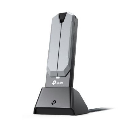 Imagine BE6500 High Gain Tri-Band Wi-Fi 7 USB Adapter SPEED: 2882 Mbps at 6 GHz + 2882 Mbps at 5 GHz + 688 Mbps at 2.4 GHz SPEC: 2× High Gain External Antennas, USB 3.0, Cradle with Extension Cable FEATURE: Wi-Fi 7, MU-MIMO, OFDMA, HE160, WPA3, MLO, 4K QAM