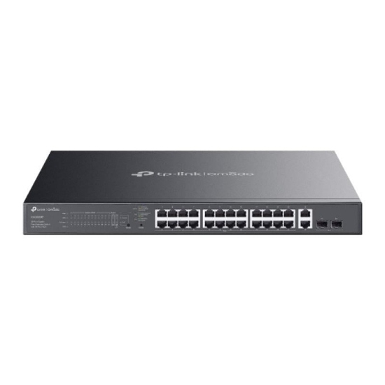 Imagine Omada 28-Port Gigabit Easy Managed Switch with 24-Port PoE+ PORT: 24× Gigabit PoE+ Ports, 2x Gigabit Non-PoE Ports, 2× Gigabit SFP Ports SPEC: 802.3at/af, 384W PoE Power, 1U 19-inch Rack-mountable Steel Case FEATURE: Integration with Omada SDN Controller and Omada Cloud Essentials, Fast PoE