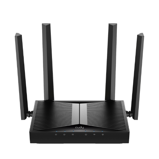 Imagine CUDY Router BE3600 Gigabit Dual Band Wi-Fi 7, Chipset Broadcom, standard 802.11be/ax/ac/a/b/g/n, 2882Mbps la 5GHz + 688Mbps la 2.4GHz, 5 x porturi 10/100/1000Mbps, 4 x 5dBi antene fixe, WiFi router/AP/ Repeater/WISP Mode, PPTP/L2TP/OpenVPN/WireGuard, MLO, MU-MIMO, Guest network, WPS, DDNS, IPv6