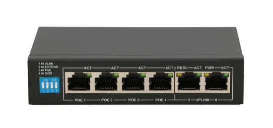 Imagine Extralink EUROS V2  PoE Switch  4x 100Mb/s PoE/PoE+ 2x RJ45 Uplink 100Mb/s 60W