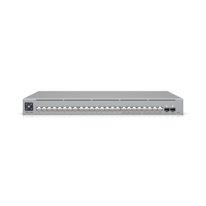 Imagine UBIQUITI UNIFI PRO MAX SWITCH 24-PORTPOE, interfata de retea (16) porturi GbE RJ45, (8) porturi 1/2,5 GbE RJ45, (2) porturi 10G SFP+, capacitate comutare 112 Gbps, AC/DC, internă, 450W, PoE disponibil 400W