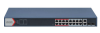Imagine Switch 16 porturi POE Hikvision DS-3E1318P-EI(B), L2, Smart Managed, 16 × 100 Mbps PoE RJ45 ports si 2 × porturi gigabit, Putere PoE 230W, maxim 30W per port, Extend mode - pana la 300 metri,  Switching capacity 7.2 Gbps, Visualized Topology Management, Network Health Monitor, Real-Time Alarm Push