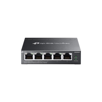 Imagine Omada 5-Port Gigabit Easy Managed Switch with 4-Port PoE+ PORT: 4× Gigabit PoE+ Ports, 1× Gigabit Non-PoE Ports SPEC: 802.3at/af, 65 W PoE Power, Desktop Steel Case and Fanless FEATURE: Integration with Omada SDN Controller, Flow Control, Loopback Detection, Port Isolation, Port Mirroring, LAG