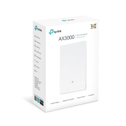 Imagine TP-LINK AX3000 Dual-Band WI-FI 6 AIR Router R5, Standarde wireless: 802.11ax, 802.11ac, 802.11n, 802.11a, 802.11b/g, MU-MIMO, Viteza wireless: 5Ghz-2402 MB/s, 2.4Ghz-574Mb/s, 4 x antene interne, Interfata: 1 x 10/100/1000 LAN, 1 x 10/100/1000 WAN, 1 x USB-C, Indoor, Dimensiuni: 140 x 210 x 11mm,