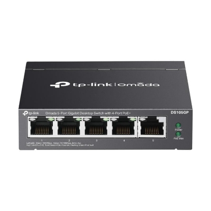 Imagine Omada 5-Port Gigabit Desktop Switch with  4-Port PoE+ PORT: 4× Gigabit PoE+ Ports, 1× Gigabit Non-PoE Port SPEC: 802.3af/at, 65 W PoE Power, Desktop Steel Case FEATURE: Plug and Play