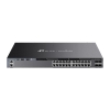 Imagine TP-Link Switch 24 porturi, Management L3, POE+, 4 porturi 10G SFP,Interfata: 24× 10/100/1000 Mbps PoE+ RJ45 Ports, 4× 10G SFP+, 2× USB 2.0, 1× RJ45 Console Por, 1× USB Type-C Console Port, 1× RJ45 Management Port, Buget POE: 720W, 24 x 30W, Dimensiuni: 440 × 420 × 44 mm, Montare in rack, Capacitate