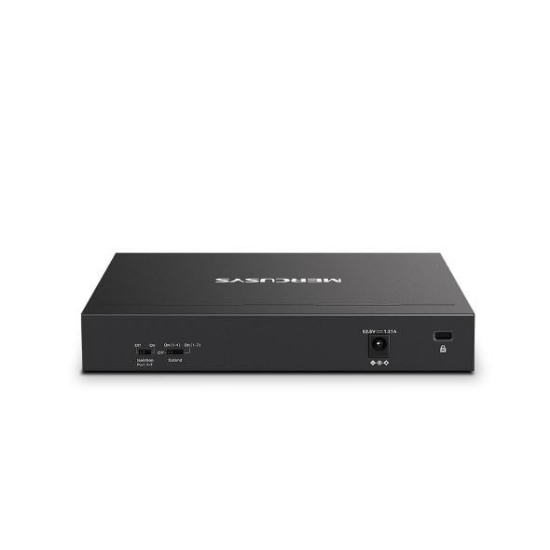 Imagine Switch Mercusys Desktop  8 porturi Gigabit, MS108GP, 7 porturi POE (1-7) , buget POE: 65 W, Standarde si protocoale: IEEE 802.3x Flow Control, Dimensiuni: 171*98*27 mm.