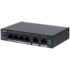 Imagine DAHUA 6 port Managed Desktop switch, CS4006-4ET-60, Interfata: Port 1-4: 4 × RJ-45 10/100 Mbps (PoE); Port 5-6: 2 × RJ-45 10/100/1000 Mbps (uplink), Managd, Layer 2, Switching Capacity: 4.8 Gbps, Packet Forwarding Rate, 3.57 Mpps, Standarde retea: IEEE802.3; IEEE802.3u; IEEE802.3x; IEEE802.3ab