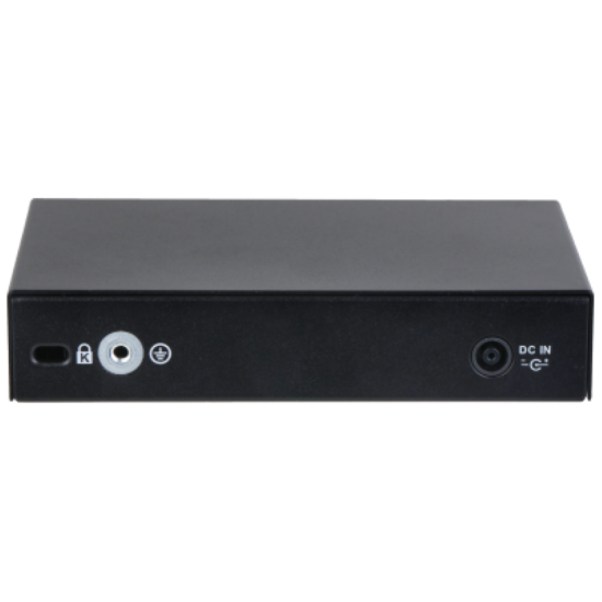 Imagine DAHUA 6 port Managed Desktop switch, CS4006-4ET-60, Interfata: Port 1-4: 4 × RJ-45 10/100 Mbps (PoE); Port 5-6: 2 × RJ-45 10/100/1000 Mbps (uplink), Managd, Layer 2, Switching Capacity: 4.8 Gbps, Packet Forwarding Rate, 3.57 Mpps, Standarde retea: IEEE802.3; IEEE802.3u; IEEE802.3x; IEEE802.3ab