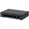Imagine Dahua desktop switch, 6 porturi Gigabit, 4 porturi POE, CS4006-4GT-60, Port 1-4: 4 × RJ-45 10/100/1000 Mbps (POE),  Port 5-6: 2 × RJ-45 10/100/1000 Mbps (uplink), Cloud managed, Layer 2, Switching Capacity: 12Gbps, Packet Forwarding Rate: 8.93 Mpps, Standarde retea: IEEE802.3; IEEE802.3u