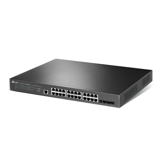 Imagine "JetStream™ 24-Port 2.5GBASE-T and 4-Port 10GE SFP+ L2+ Managed Switch with 16-Port PoE+ & 8-Port PoE++ PORT: 24× 2.5G RJ45 Ports (8× 2.5G PoE++ Ports & 16× 2.5G PoE+ Ports), 4× 10G SFP+ Slots, RJ45/Micro-USB Console Port SPEC: 802.3bt/at/af, 500 W PoE Power, 1U 19-inch Rack-mountable Steel Case