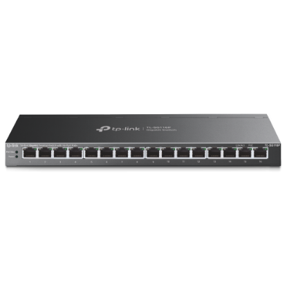 Imagine "16-Port Gigabit Desktop Switch with 16-Port PoE+ PORT: 16× Gigabit PoE+ Ports SPEC: 802.3at/af, 120 W PoE Power,  Desktop Steel Case FEATURE: Extend Mode for 250m PoE Transmitting, Priority Mode for Port1-4, Isolation Mode, PoE Auto Recovery, Plug and Play"