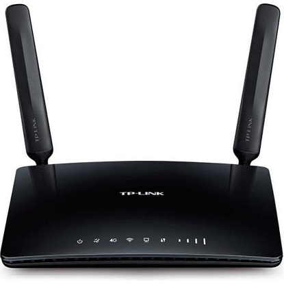 Imagine Router Wireless TP-Link ARCHER MR200, 1xLAN/WAN 10/100, 3xLAN10/100 ,3antene WiFi interne, 2 antene 4G LTE externe, 1 SIM card slot,dual-bandAC750 (300/433Mbps), 3G/4G, Buton Wireless/Power/LedON/OFF ,butonWPS/Reset