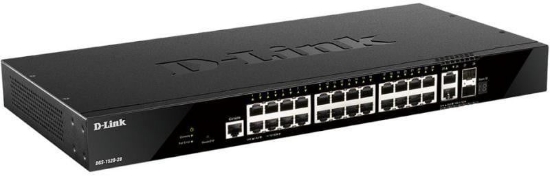 Imagine Switch D-Link DGS-1520-28, 28 porturi Gigabit,24 x 10/100/1000Base-T, 2 x 10GBase-T, 2 x 10G SFP+, Switching Capacity: 128 Gbps, Maximum Forwarding Rate: 95.24 Mbps, Maximum Power Consumption: 30.4 W