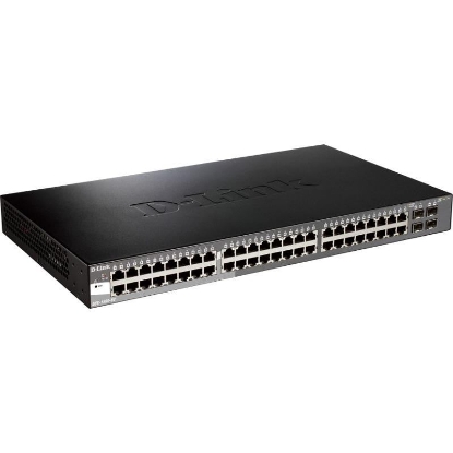 Imagine Switch D-Link DGS-1520-52, 48 porturi Gigabit, 4 porturi SFP, Capacity 76Gbps, 16K MAC, 17" Rackmount, 1*fan