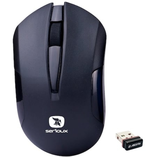Imagine Mouse Wireless Nou Serioux Drago 300, USB, Negru