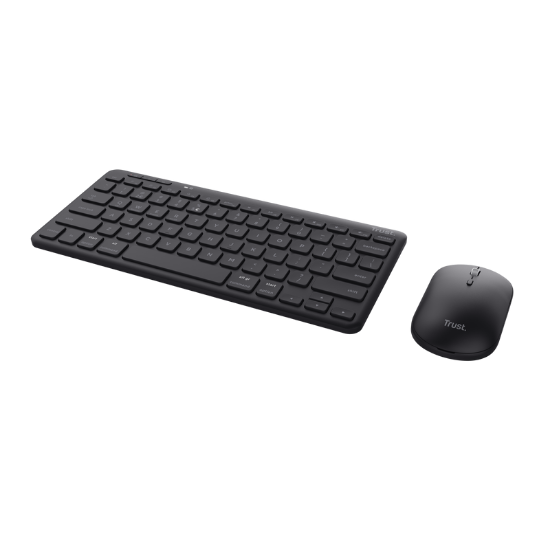 Imagine Trust Kit Wireless keyboard+mouse Lyra, mouse optic, rezolutie maxima 1200 DPI, conectivitate wireless, intefata USB-C, USB-A, negru