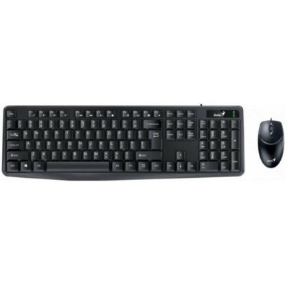 Imagine Kit Genius tastatura +mouse, 104 taste (concave), 12 taste multimedia, interfata USB, + mouse optic, rezolutie maxima 1000dpi, 3 butoane, negru