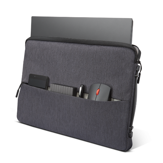 Imagine Husa laptop Lenovo Urban 15.6", Negru, Functii: Rezistent la apa, Interior captusit, Numar compartimente interioare: 1, Tip inchidere: Fermoar, Material: Poliester, Dimendiuni (Lungime x Inaltime x Adancime): 395mm x 28mm x 270mm, Greutate: 288g