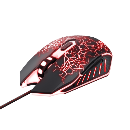 Imagine Kit Trust Basics gaming, mouse rezolutie 4000 DPI + mousepad negru