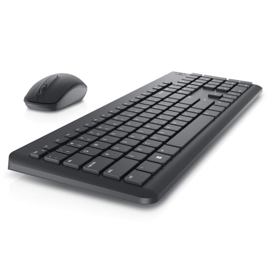 Imagine Dell Kit Mouse and Keyboard KM3322W Wireless, QWERTZ Romanian Layout, Device Type: Keyboard and mouse set, Wireless Receiver: USB wireless receiver, Connectivity Technology: Wireless, Interface: 2.4 GHz, Keyboard: Adjustable Height: Yes, Hot Keys Function: Volume, mute, Keyboard Technology: Plunger