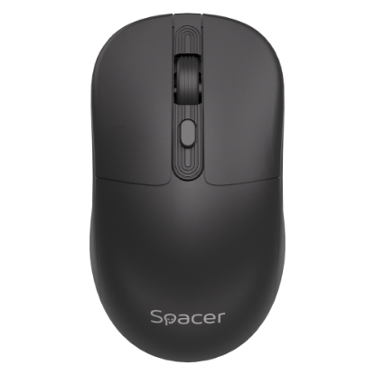 Imagine Mouse Spacer wireless, rezolutie 1600DPI, butoane/scroll 4/1,buton ON/OFF, click silentios S/D, baterie 1 x AA, inclusa, dimensiuni 108 x 62 x 36mm, negru