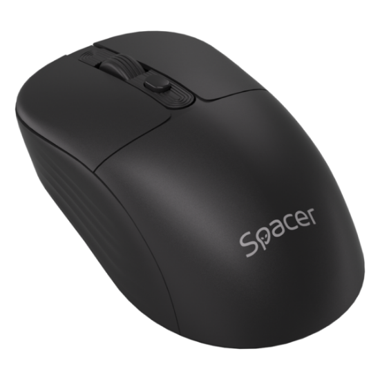 Imagine Mouse Spacer wireless, rezolutie 1600DPI, butoane/scroll 4/1,buton ON/OFF, click silentios S/D, baterie 1 x AA, inclusa, dimensiuni 108 x 62 x 36mm, negru