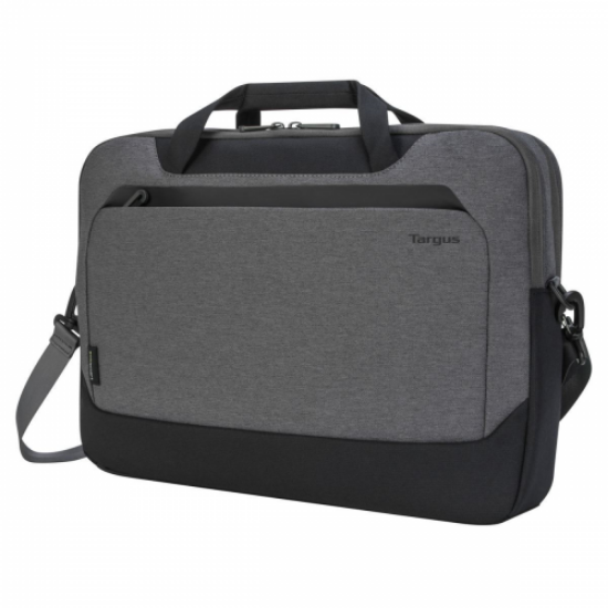 Imagine Geanta laptop slim Targus Cypress, EcoSmart, pentru laptopuri de 15.6" sau mai mici, material ECO 300, dimensiuni: 42 x 4.5 x 35 cm, dimensiune compartiment laptop: 38.7 x 26.5 x 2.5 cm, greutate 0.76 kg, gri