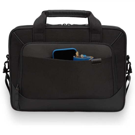 Imagine DELL ECOLOOP PRO CLASSIC BRIEFCASE 14", Colour: Black, Notebook Compatibility: Fits most laptops with screen sizes up to 14"(max laptop dimension: 340 x 240 x 20 mm)", Features: Exterior main fabric is made with 100% OceanCycle Certified™ recycled ocean-bound plastic, Made with solution-dyeing