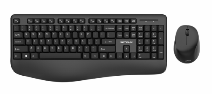 Imagine Kit tastatura + mouse Serioux NK9810WR, wireless 2.4GHz, US layout, multimedia, mouse optic 1200dpi, negru, USB, nano receiver