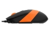 Imagine Mouse A4tech cu fir, interfata USB, rezolutie 1600 DPI, dimensiuni 108 x 64 x 35 mm, negru/portocaliu