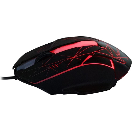 Imagine KIT Gaming Tastatura si Mouse Spacer SP-GK-01 cu fir, USB, tastatura RGB rainbow + mouse optic 7 culori, black