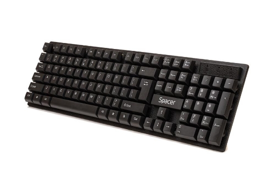 Imagine KIT Tastatura si Mouse Spacer SPDS-1100 fara fir, USB, tastatura wireless + mouse wireless, black, „SPDS-1100”
