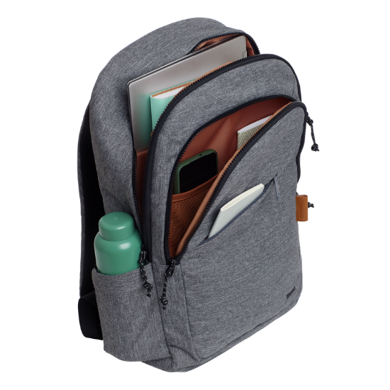 Imagine Rucsac laptop Trust Avana pentru laptop-uri cu diagonala de 16", material POM, RPET Polyester, RPET twill polyester, volum 20 L, gri