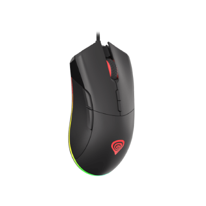 Imagine Mouse gaming cu fir Gensesis Krypton 290, senzor optic, interfata USB, rezolutie maxima 6400 DPI, numar butoane 7, iluminare RGB, maximum frame rate 6 000 FPS, negru
