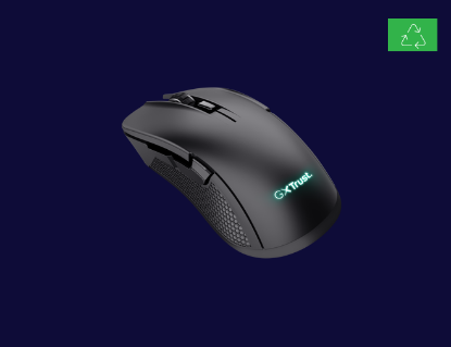 Imagine Mouse gaming wireless Trust GXT 931 Ybar, sensibilitate ajustabila 800-7200 DPI, interfata USB-C, iluminare RGB, greutate 96g, negru