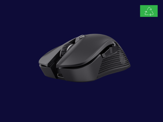Imagine Mouse gaming wireless Trust GXT 931 Ybar, sensibilitate ajustabila 800-7200 DPI, interfata USB-C, iluminare RGB, greutate 96g, negru