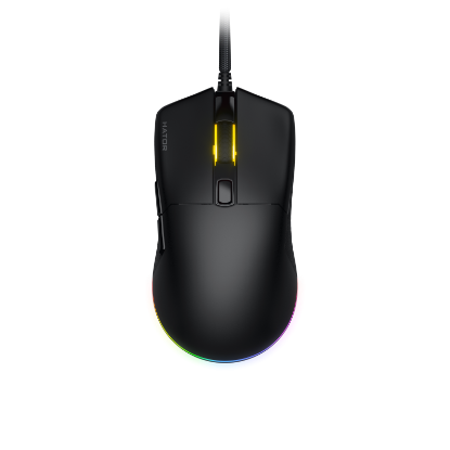 Imagine Mouse gaming cu fir Hator Pulsar 3, conectivitate USB, polling rate pana la 1000Hz, senzor Optical PixArt PMW 3311, rezolutie maxima 12000 DPI, switch HATOR® Optical 100M, iluminare RGB 16.8M culori, side switch Kailh 3M, negru