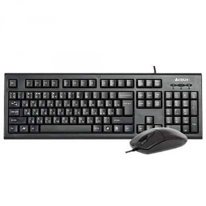 Imagine Kit tastatura + mouse A4tech KR-8520D, cu fir, negru
