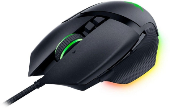 Imagine Razer Basilisk V3 35K, cu fir, bluetooth, rezolutie maxima 35000 DPI, 11 butoane programabile, autonomie pana la 140h (mod wireless, miscare constanta la 1000Hz),  pana la 210h (mod bluetooth),  iluminare Razer Chroma™ RGB, senzor Focus Pro 35K Optical Sensor Gen-2,  negru