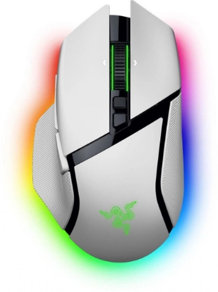 Imagine Razer Basilisk V3 Pro 35K, wireless, bluetooth, rezolutie maxima 35000 DPI,  iluminare Razer Chroma™ RGB, senzor Focus Pro 35K Optical Sensor Gen-2,  alb