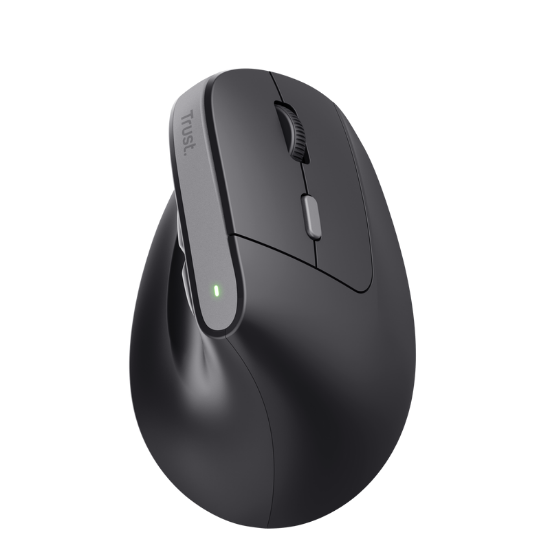 Imagine Mouse ergonomic fara fir Trust Bayo II, rezolutie maxima 2400 DPI, 6 butoane, interfata USB-C,  2.4GHz, negru