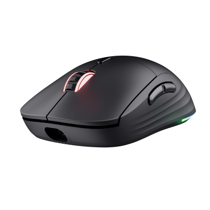 Imagine Mouse wireless Trust GXT 927 Redex+, rezolutie maxima 25600 DPI, senzor PAW3370, polling rate 125/250/500/1000Hz, iluminare full RGB, negru
