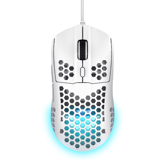 Imagine Mouse cu fir Trust GXT 928W Helox, rezolutie maxima 6400 DPI, 6 butoane, interfata USB-A, alb