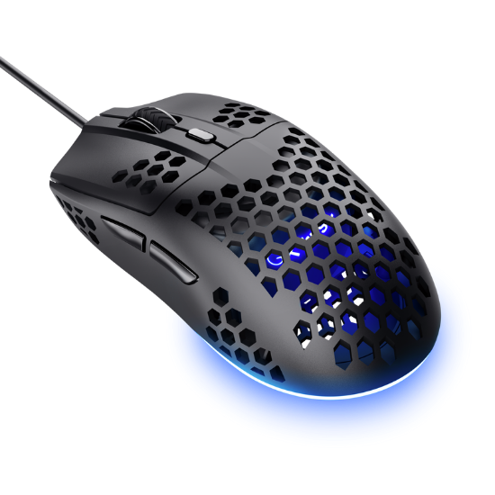 Imagine Mouse Trust GXT 928 Helox cu fir, optic, rezolutie meaxima 6400 DPI, negru